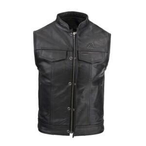 Atlas Moto Black Leather Vest