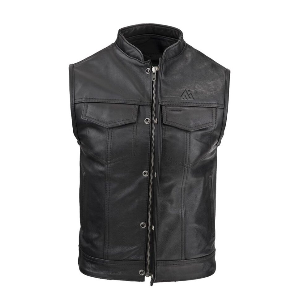 Atlas Moto Black Leather Vest