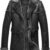 Furcliff Black Leather Coat