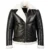 Francis B-3 Black & White Leather Bomber Jacket
