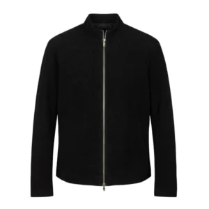 Charcoal Black Suede Biker Jacket