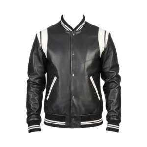 Dantee Black Leather Varsity Jacket