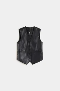 Auden Black Leather Vest