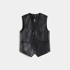 Auden Black Leather Vest