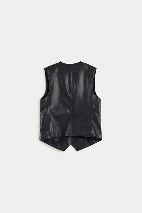 Auden Black Leather Vest