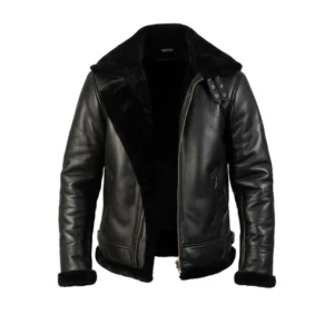 Francis B-3 Black Leather Bomber Jacket