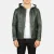 “Baston Green Hooded Leather Bomber Jacket with premium green leather, detachable hood, ribbed cuffs, full front zipper, and modern bomber silhouette.”