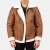 Francis B-3 Brown Leather Bomber Jacket – front view showing rich brown leather, plush shearling collar and classic bomber silhouette