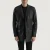 Ray Cutler Black Leather Blazer – front view showing tailored fit, genuine black leather and structured shoulders