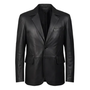 Daron Black Leather Blazer