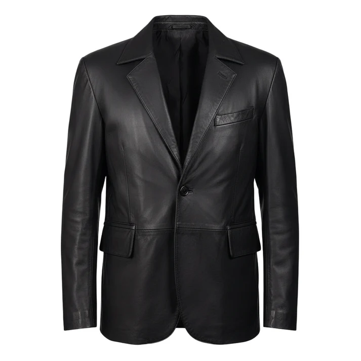 Daron Black Leather Blazer