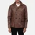 Mr Bailey Brown Leather Naval Peacoat – front view showing double-breasted closure, rich brown genuine leather and structured naval silhouette