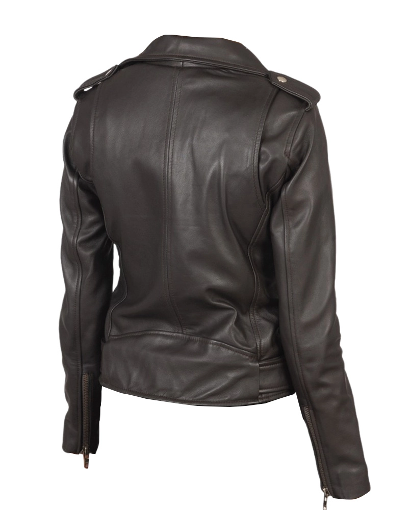 Alison Brown Leather Biker Jacket