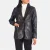 Norma Brown Leather Blazer – front view showing tailored fit, genuine brown leather and structured shoulders