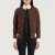 Sasha A1 Mocha Suede Bomber Jacket – front view showing soft mocha suede, classic A-1 bomber silhouette and ribbed cuffs