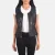 “Vanda Black Leather Biker Vest with premium black leather, zip-front closure, snap collar, adjustable side straps, and multiple functional pockets.”