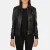 Westa A-2 Black Leather Bomber Jacket – front view showing genuine black leather, classic A-2 silhouette and ribbed cuffs