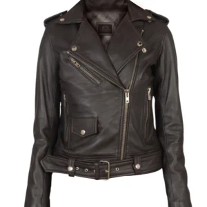 Alison Brown Leather Biker Jacket