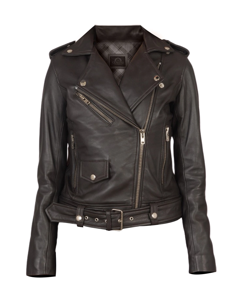 Alison Brown Leather Biker Jacket