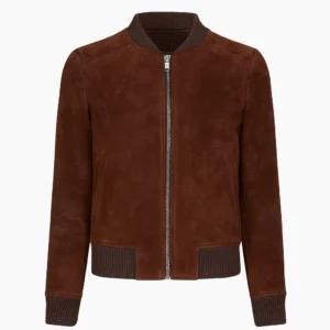 Bliss Brown Suede Bomber Jacket