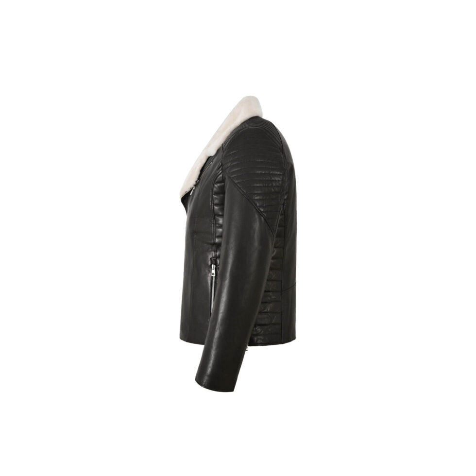 Airin G-1 Black & White Leather Bomber Jacket