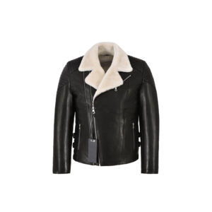 Airin G-1 Black & White Leather Bomber Jacket