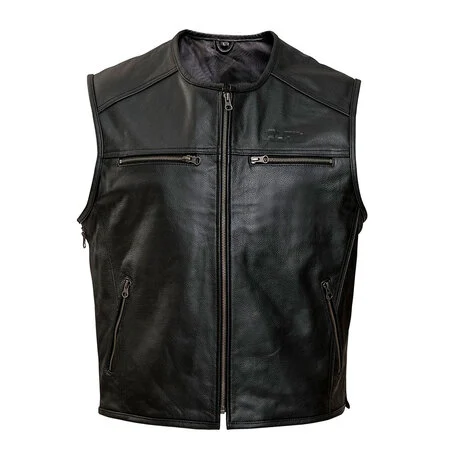 Brandon Black Leather Vest