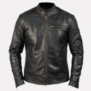 Dean Black Leather Biker Jacket