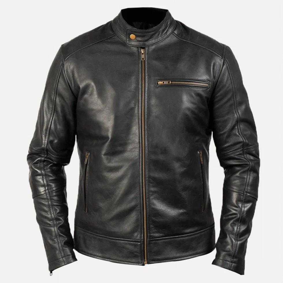 Dean Black Leather Biker Jacket
