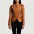 County Tan Overlap Leather Jacket front view button closure