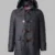 Drake Black Wool Hooded Duffle Coat