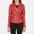 Flashback Red Leather Biker Jacket for men – front view showing genuine red leather, asymmetrical zipper and ribbed cuffs