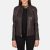 Kelsee Maroon Leather Biker Jacket front view quilted shoulders