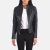 Adalyn Quilted Black Leather Biker Jacket front view