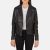 Carolyn Quilted Black Biker Jacket – front view showing diamond-quilted genuine leather and asymmetrical zipper