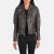 Carolyn Quilted Distressed Brown Biker Jacket – front view showing vintage distressed brown quilted leather and asymmetrical zipper