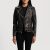 Rumy Distressed Brown Leather Biker Jacket front view notch collar