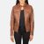 Tomachi Brown Leather Jacket front view shirt collar