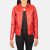 Tomachi Red Leather Jacket front view shirt collar