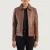 “Vixen Brown Classic Collar Leather Jacket with premium brown leather and classic collar design”