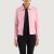 Vixen Pink Classic Collar Leather Jacket – front view showing structured classic collar, genuine pink leather and clean front zip