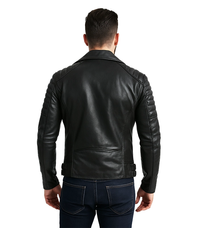 Armand Black Leather Biker Jacket