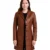 Don Long Brown Leather Coat Women