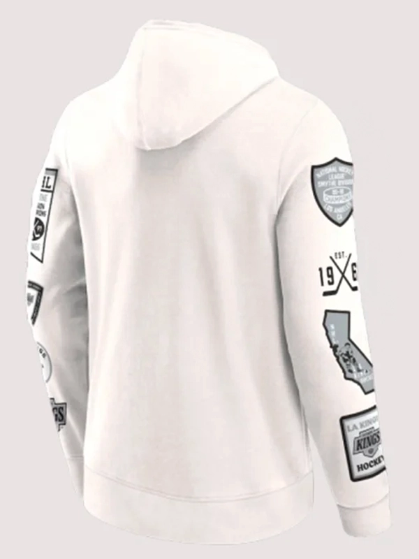 Los Angeles Kings Letterman White Hoodie