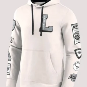 Los Angeles Kings Letterman White Hoodie