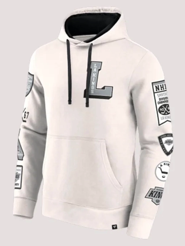 Los Angeles Kings Letterman White Hoodie