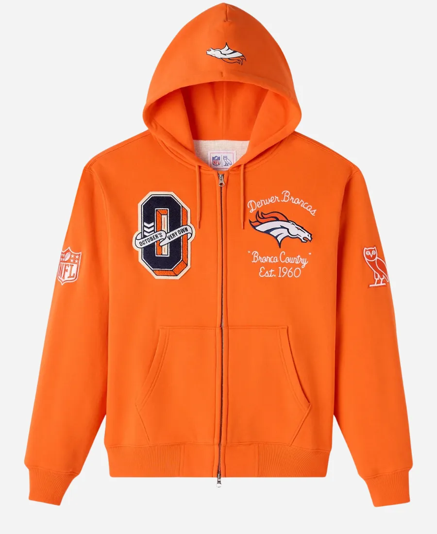 OVO Denver Broncos Waffle Lined Hoodie