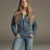 Sydney Sweeney Cinched Waist Denim Jacket