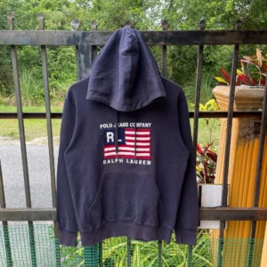 Vintage Polo Ralph Lauren Polo Jeans Company Big Flag Logo Polo Big Spellout Pullover Sweater Hoodie 