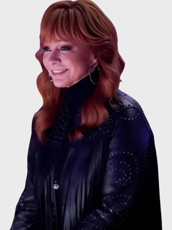 The Voice S28 Reba McEntire Fringed Leather Jacket